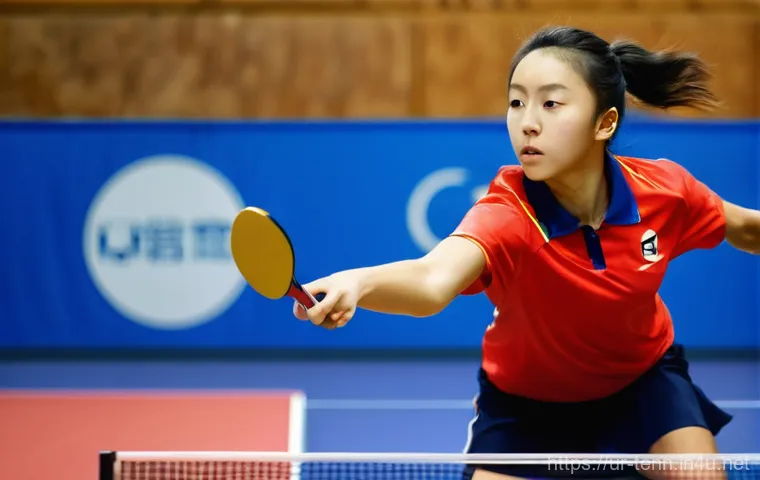 탁구 백핸드 연습법 - **Prompt:** A male table tennis player, in his mid-20s, demonstrating the ideal backhand grip and fo...